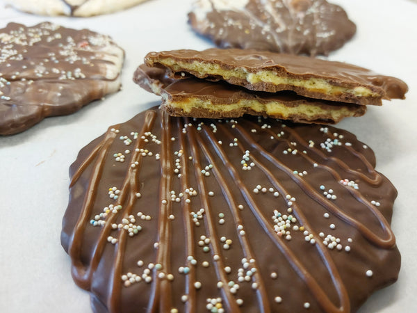 Chocolate Covered Italian Pizzelle Cookies